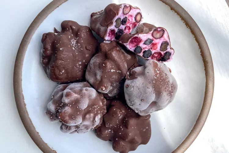 Bouchées glacées Grappes de yaourt aux chocolat 1