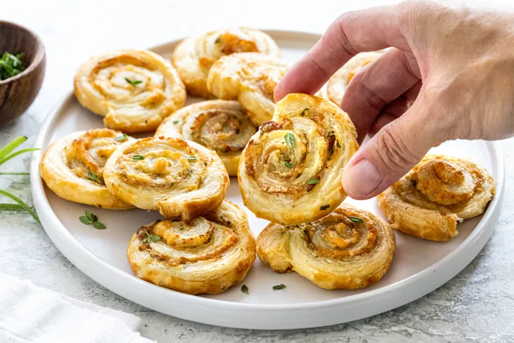 Rouleaux de pâte feuilletée au prosciutto et au fromage